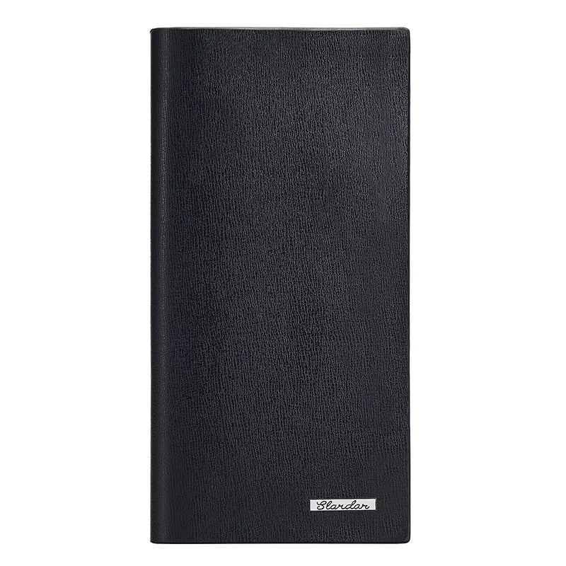 Slim Long Thin Men's Wallet Natural Leather Male Purse Clutch