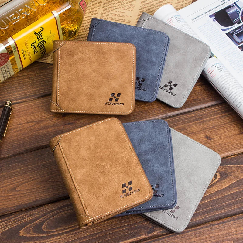 Men's Slim Bifold Wallet RFID Blocking Minimalist Front Pocket Wallet