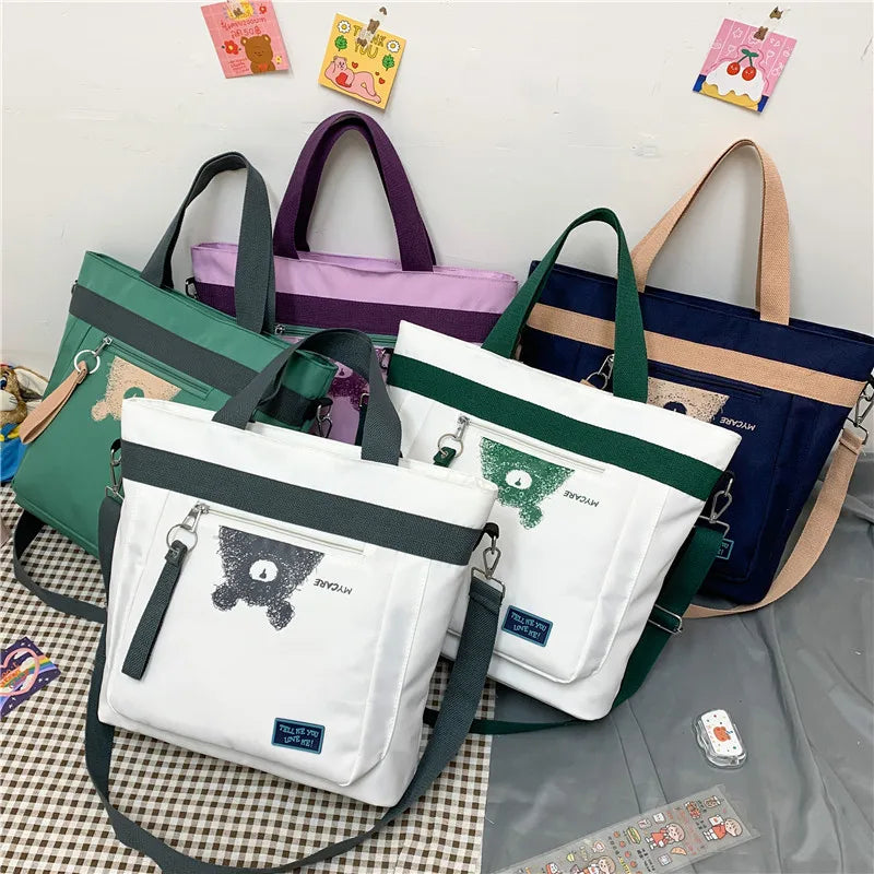 Canvas Shoulder Bag Large Capacity Women Handbag