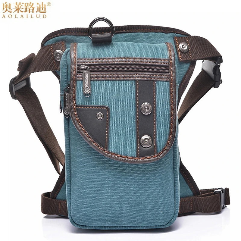 Waterproof Canvas Waist Bag Men Fanny Pack Leg Bag