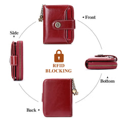 Women's Short Leather Wallet Mini Zero Wallet Driver's Wallet