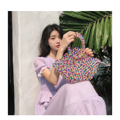 Pearls Beaded Handbag Party Tote Bag for Women