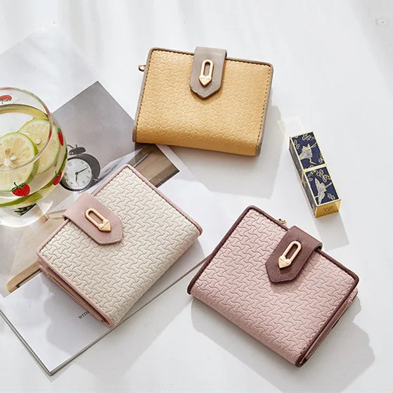 Zip Fastener Contrast Wallet for Women