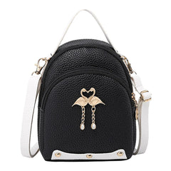PU Leather Backpack Ladies Girl Small Shoulder Bag Women Style Backpack Solid Mi