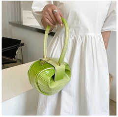 Small Round Leather Hand Bag For Women