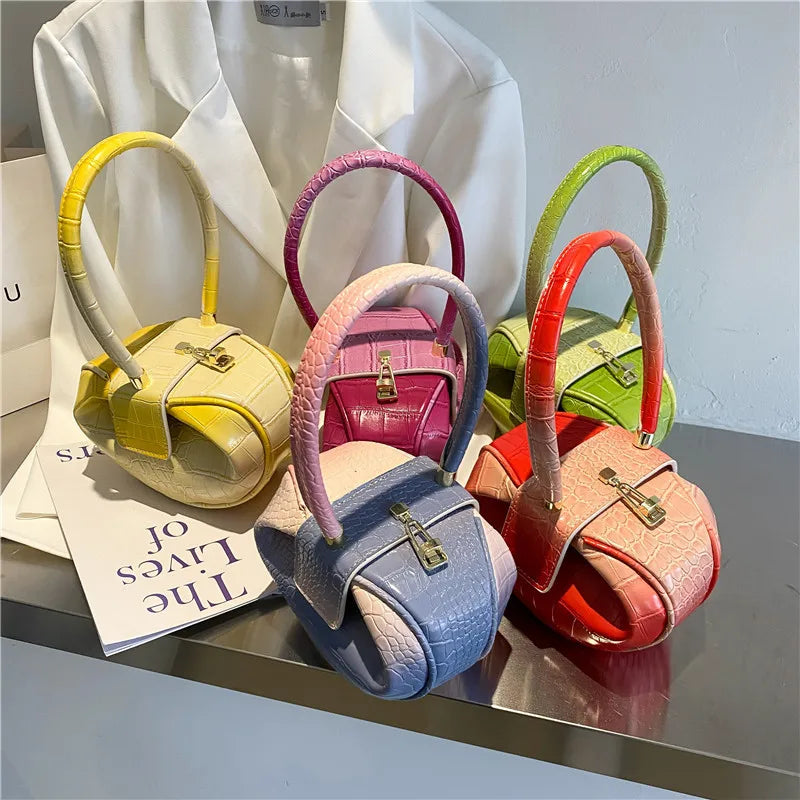 Small Round Leather Hand Bag For Women