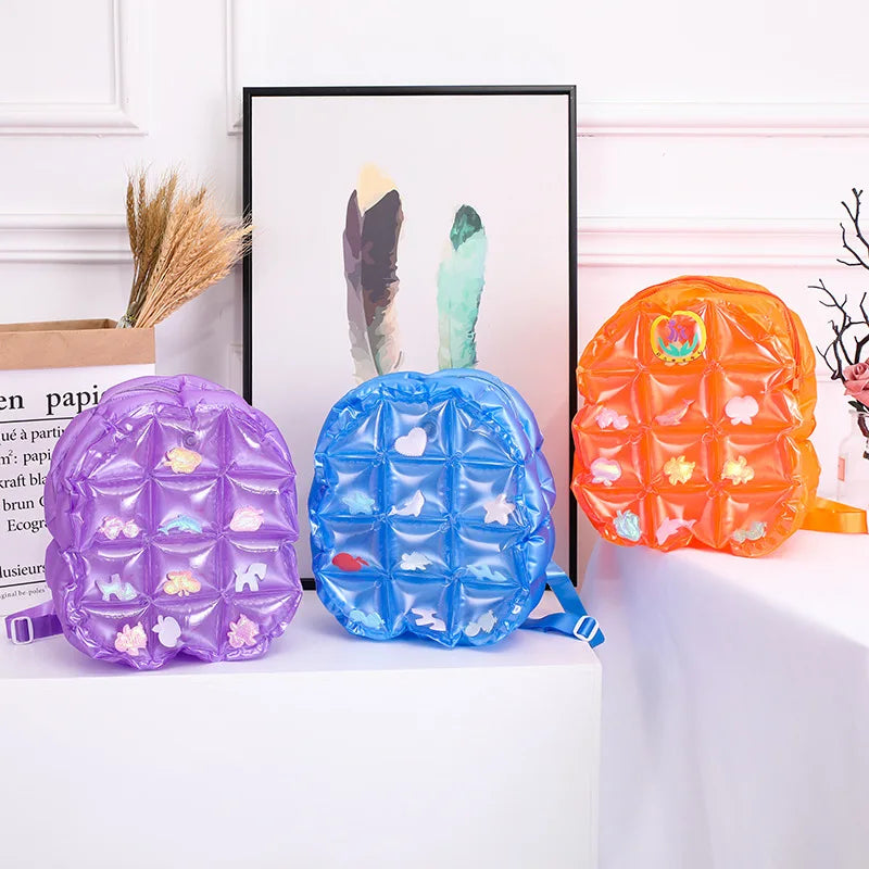 PVC School Bags For Girls Kids Bag Children Bag Inflatable Kids Backpack