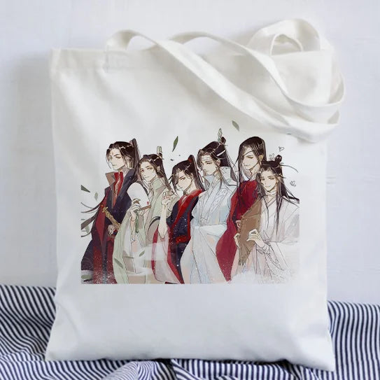 Tian Guan Ci Fu Anime Print Canvas Tote Bag Female Shopper Book Bags