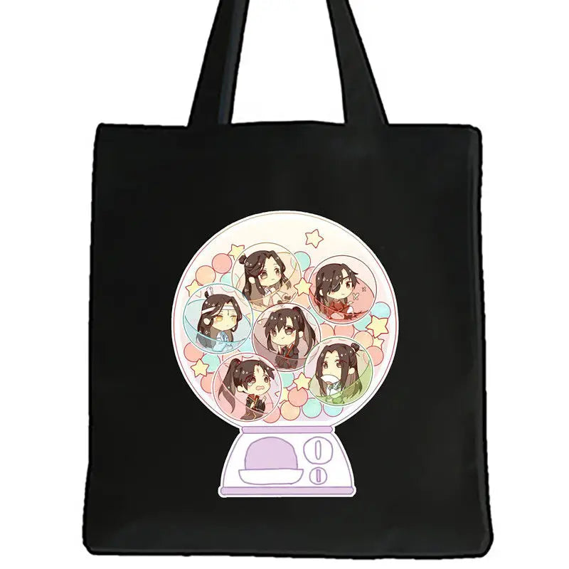 Tian Guan Ci Fu Anime Print Canvas Tote Bag Female Shopper Book Bags