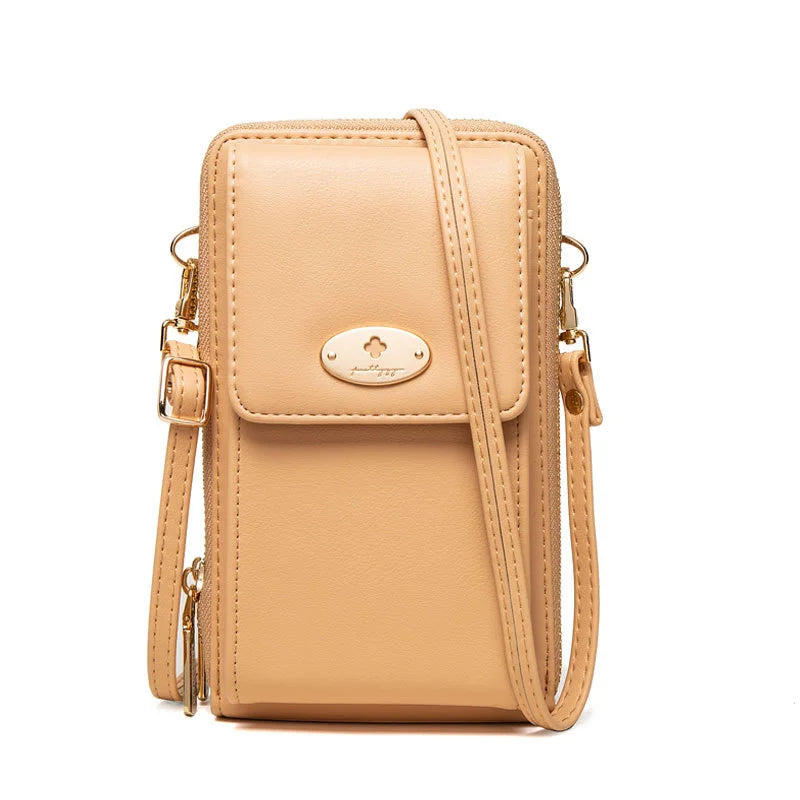 Double-layer Zipper Mobile Phone Bag Messenger Mini Shoulder Bag