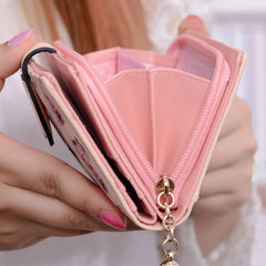 Cartoon Cat Long Wallet Small Fresh Two-fold Zipper Women's Wallet