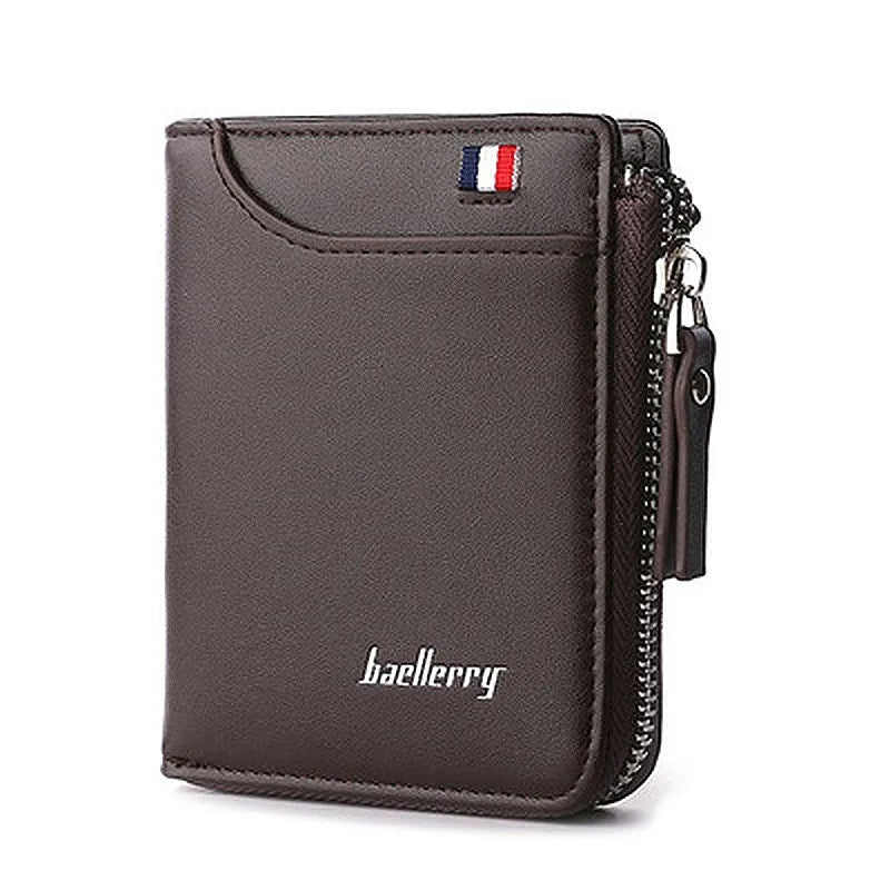 Mens Short Casual Wallet Zipper Coins Bag