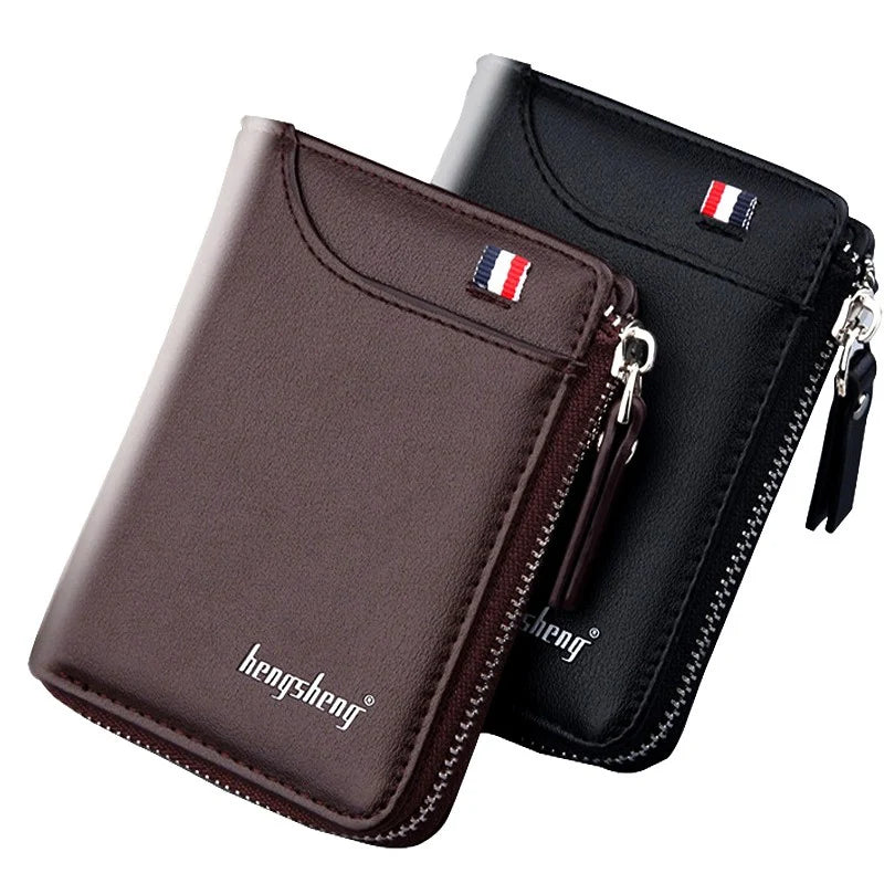 Mens Short Casual Wallet Zipper Coins Bag