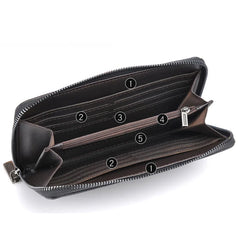 Men's Leather Clutch Wallet, Billeteras para Hombre