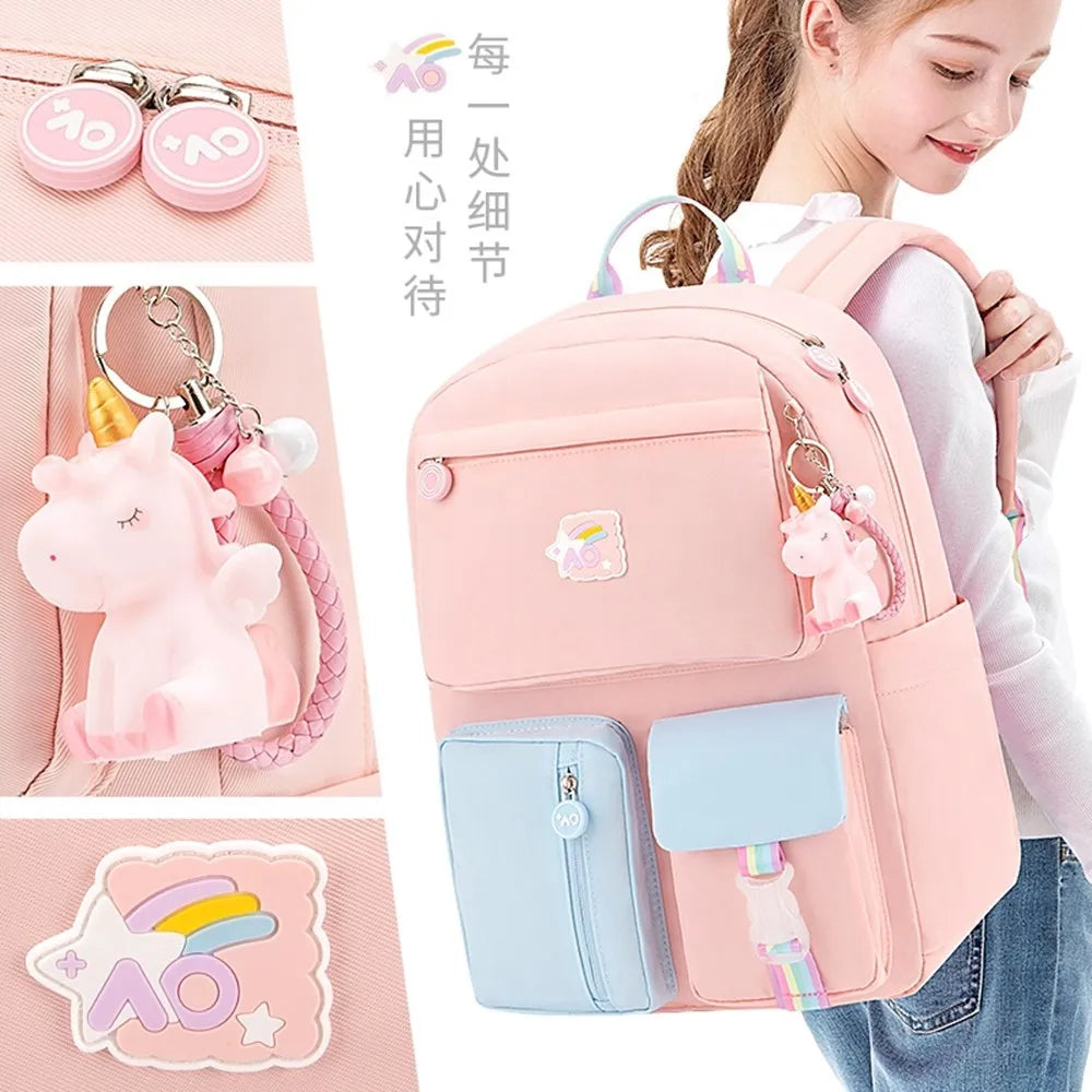Waterproof Girls School Backpack Orthopedic Kids Mochila
