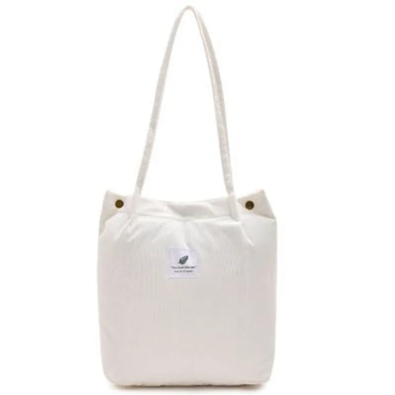 Large Capacity Flannel Tote Bag for Women, Soft Cotton Handbag