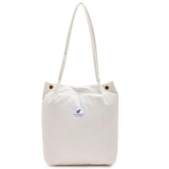 Large Capacity Flannel Tote Bag for Women, Soft Cotton Handbag