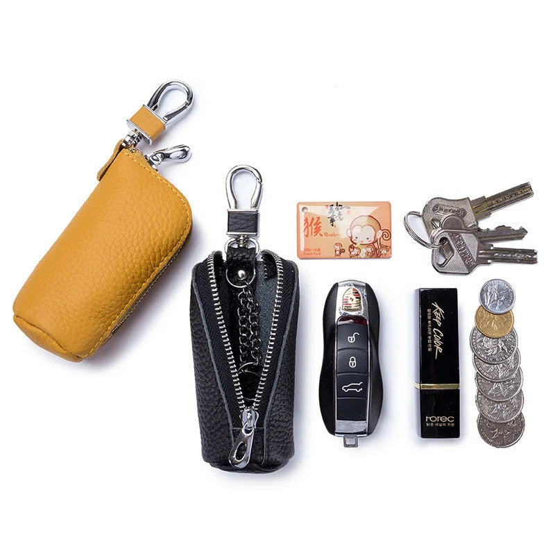 Soft Leather Multifunctional Change Bag Key Bag Zipper Household Key Bag