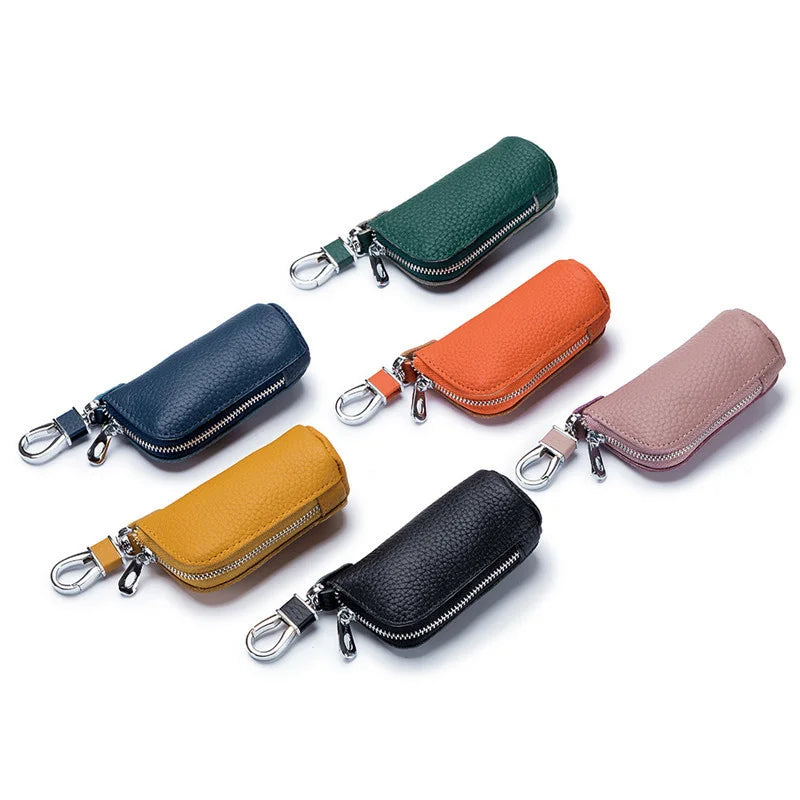 Soft Leather Multifunctional Change Bag Key Bag Zipper Household Key Bag