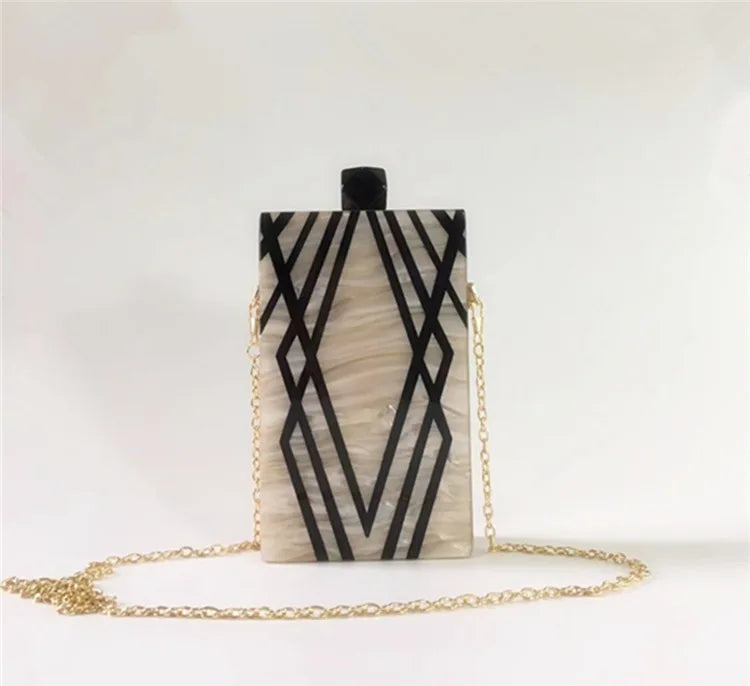 Acrylic Chain Evening Clutch Bag Handbag Purse