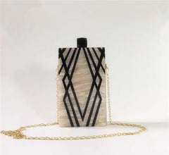 Acrylic Chain Evening Clutch Bag Handbag Purse