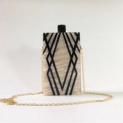 Acrylic Chain Evening Clutch Bag Handbag Purse