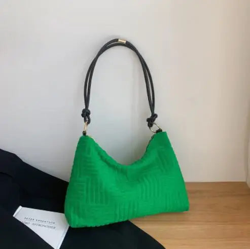 Women Hand Towel Embossed Plush Bag Lightweight Large-Capacity Tote Bag