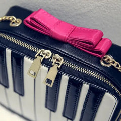 Women Panelled Patchwork Piano Keys Crossbody Bag
