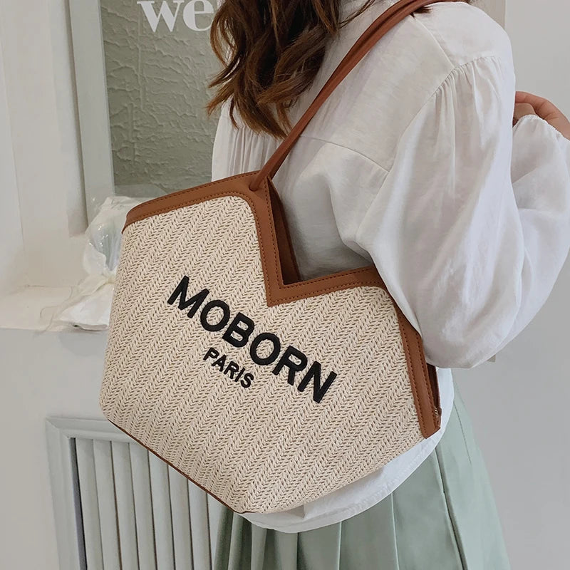 Women's Large Capacity Straw Tote Bag