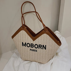 Women's Large Capacity Straw Tote Bag