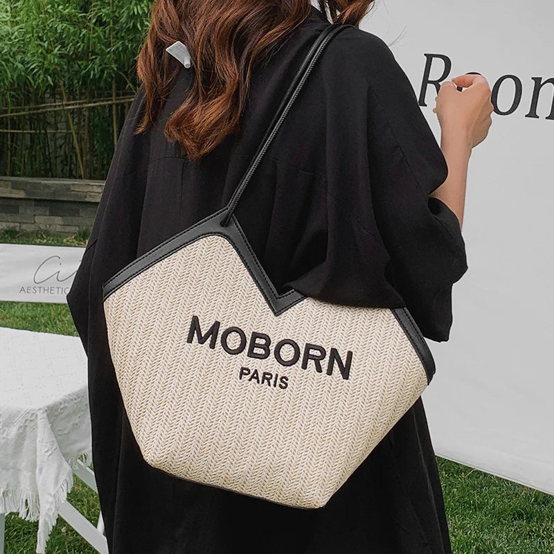 Women's Large Capacity Straw Tote Bag