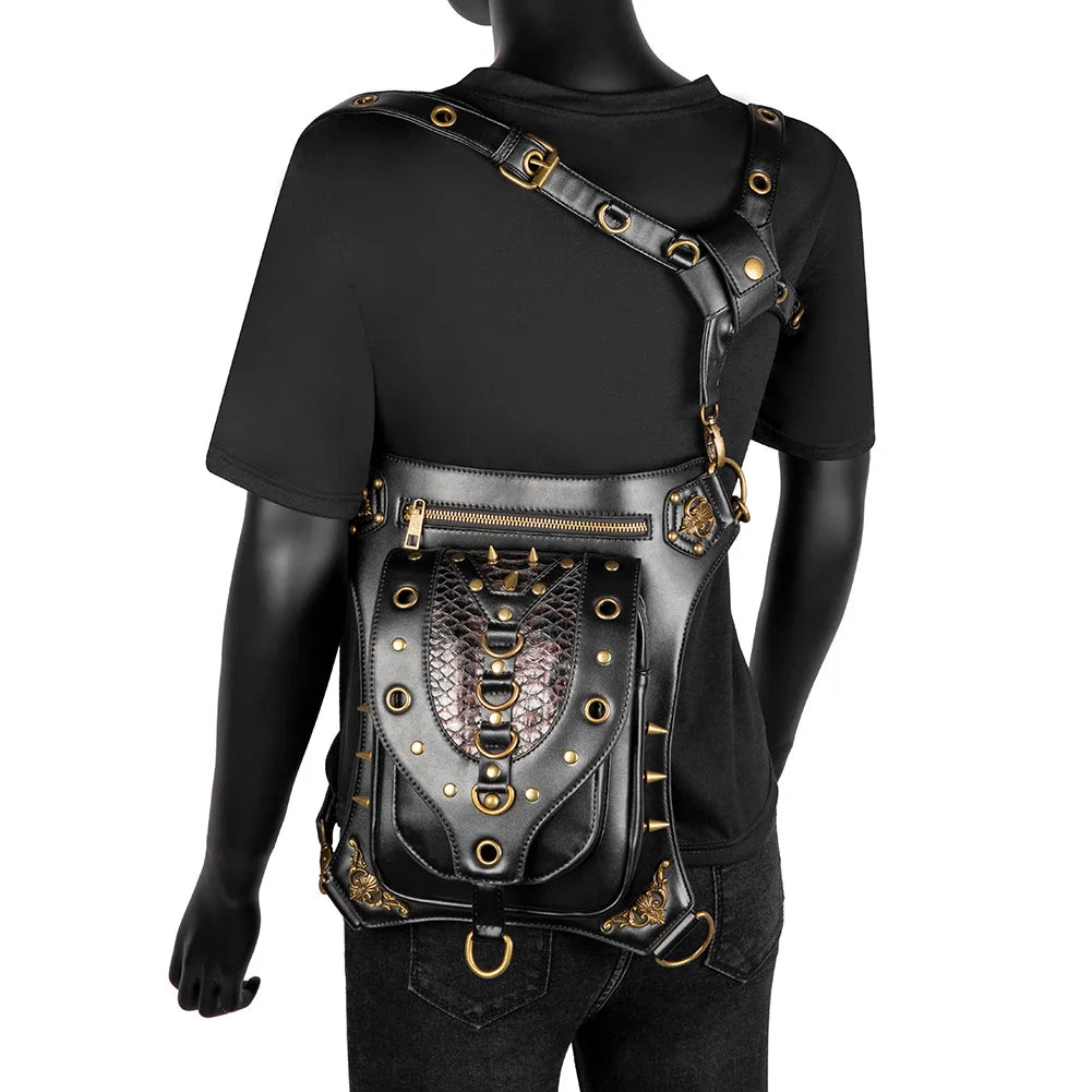Steampunk Retro Motorcycle Chain Shoulder Messenger Bag