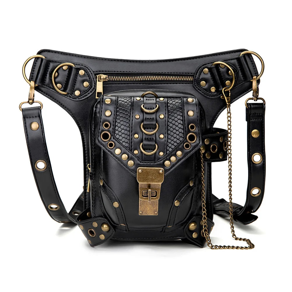 Steampunk Retro Motorcycle Chain Shoulder Messenger Bag