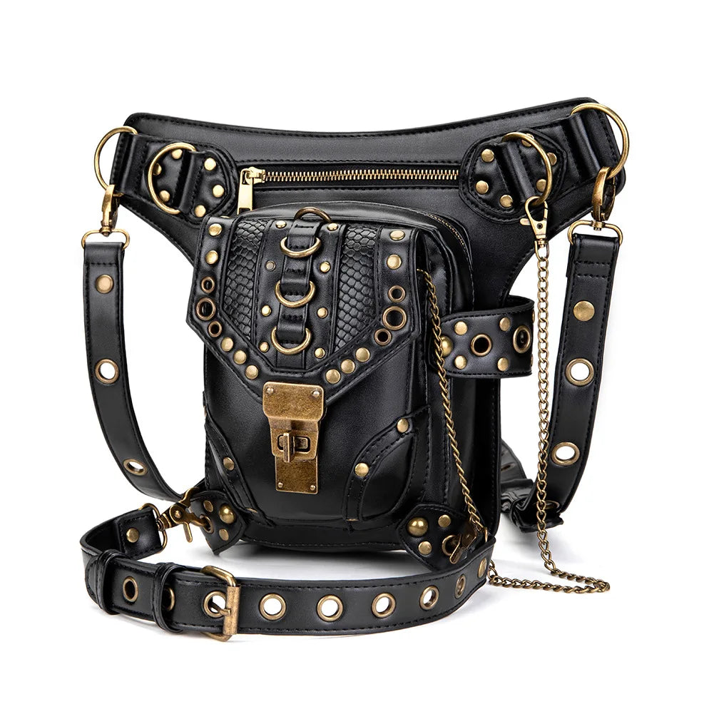 Steampunk Retro Motorcycle Chain Shoulder Messenger Bag
