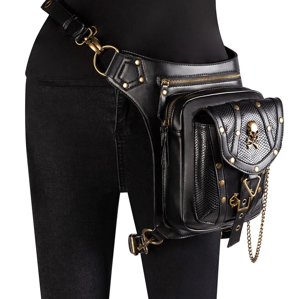 Steampunk Retro Motorcycle Chain Shoulder Messenger Bag