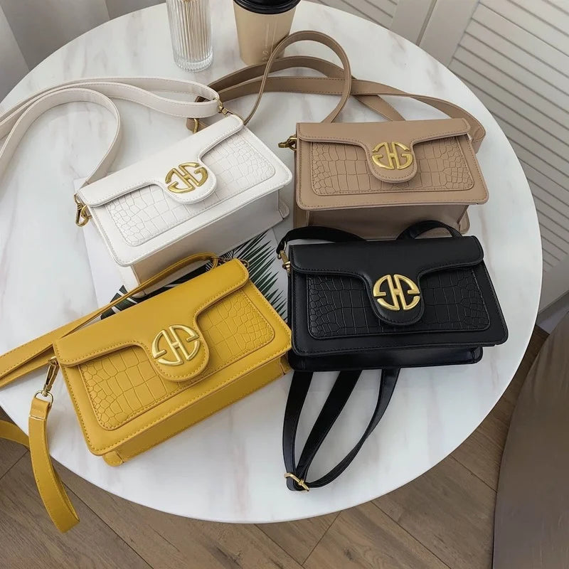 Women's Small Shoulder Bag - Yellow Square Crossbody Bag